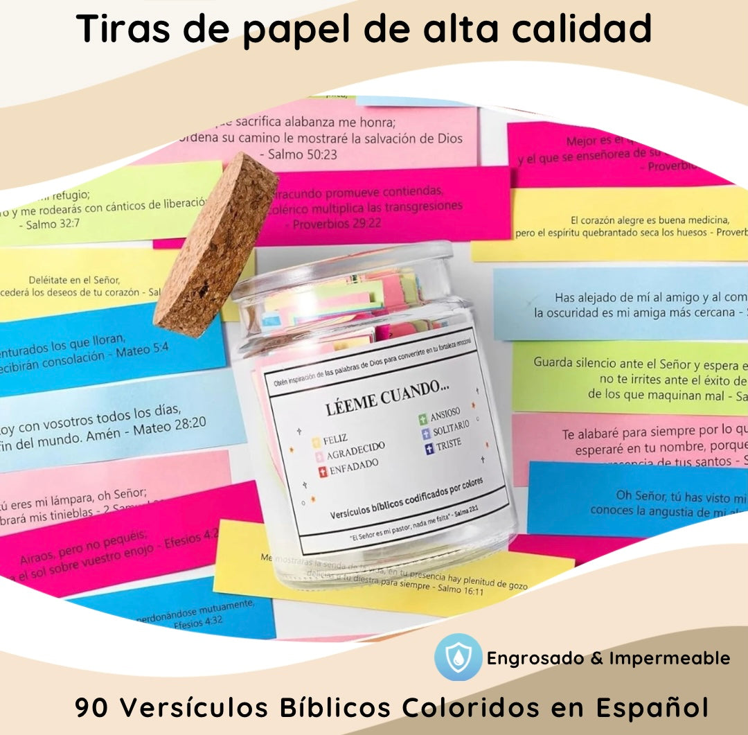 Tarro de versículos bíblicos para emociones y sentimientos